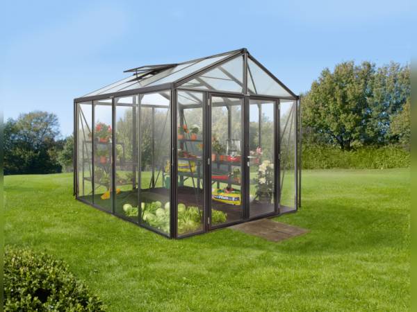 Vitavia Gewächshaus Zeus Comfort 8100 ESG/HKP, schwarz pulverbeschichtet