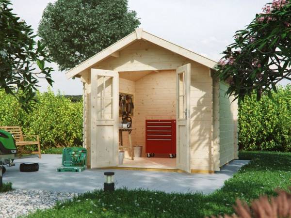 Skan Holz Blockbohlenhaus Palma Größe 3 250 x 300 cm Skan Holz Blockbohlenhaus Palma Größe 3 250 x 300 cm