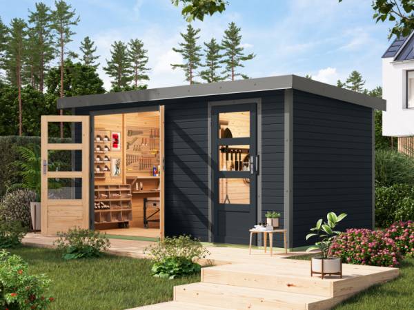 Karibu Hybrid Gartenhaus Merkur 1 C anthrazit/graualuminium Karibu Hybrid Gartenhaus Merkur 1 C anthrazit/graualuminium