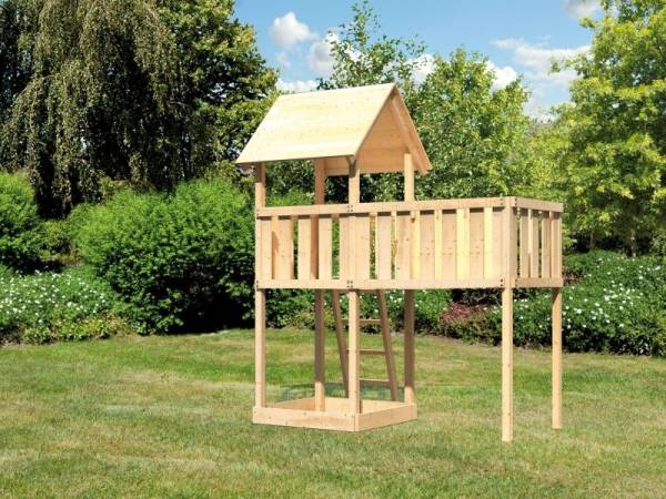 Akubi Spielturm Lotti natur mit Anbauplattform XL Akubi Spielturm Lotti natur mit Anbauplattform XL