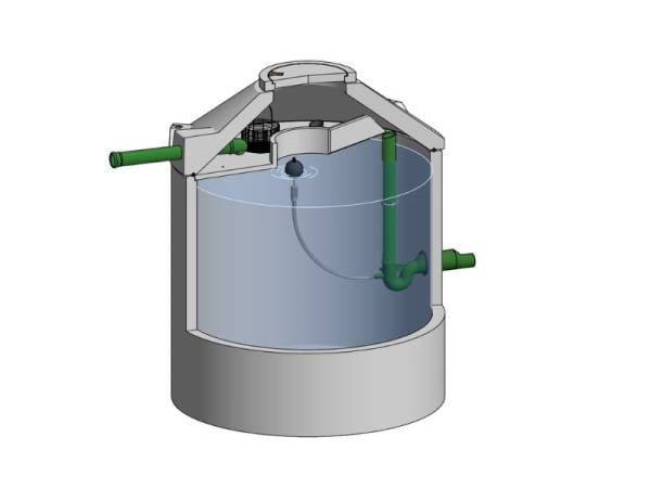 Mall Retentionszisterne Reto 7600 Liter, mit Spaltsiebfilter, begehbar