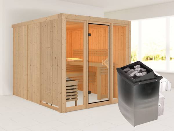 Karibu Sauna Askja 68 mm -9 kW Ofen integr. Strg