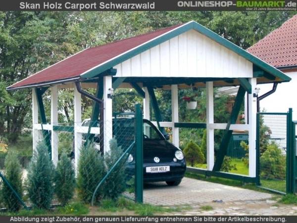 Skan Holz Carport Schwarzwald 424 x 772 cm mit Abstellraum