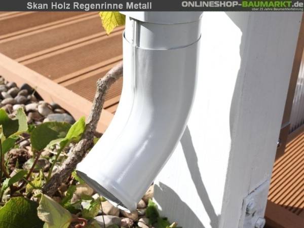 Skan Holz Metall-Regenrinne für Satteldach-Carport 812 cm, weiß