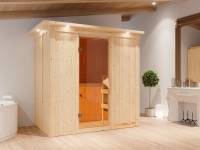 Karibu Sauna Variado inkl. 9 kW Ofen ext. Steuerung, mit klassischer Tür -mit Dachkranz-