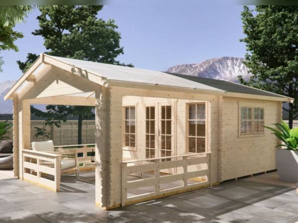 Skan Holz Blockbohlenhaus Holmestrand, 380 x 610 cm Skan Holz Blockbohlenhaus Holmestrand, 380 x 610 cm