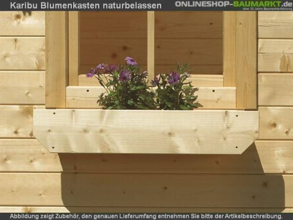 Karibu Blumenkasten natur mit Kunststoffeinsatz Karibu Blumenkasten natur mit Kunststoffeinsatz