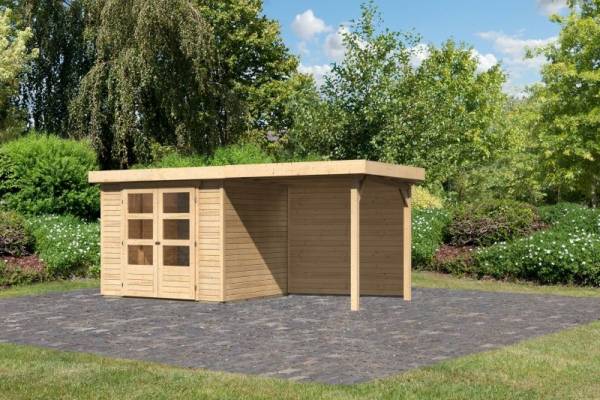 Karibu Woodfeeling Gartenhaus Askola 3 mit Anbaudach 2,4 m, Rückwand Karibu Woodfeeling Gartenhaus Askola 3 mit Anbaudach 2,4 m, Rückwand
