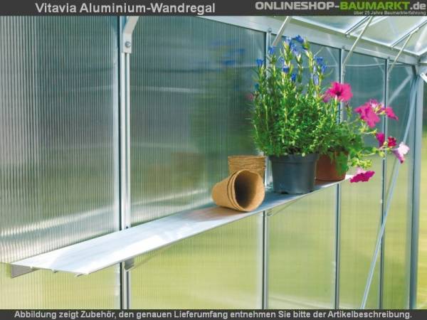 Vitavia Aluminium-Wandregal 122x15 cm blank eloxiert Vitavia Aluminium-Wandregal 122x15 cm blank eloxiert