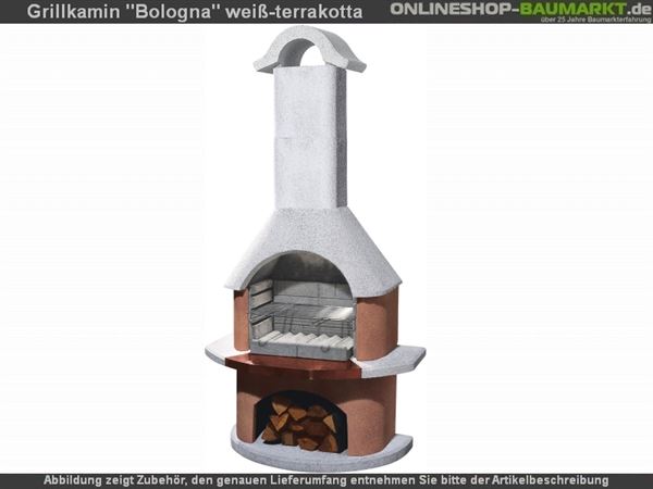 Buschbeck Gartengrillkamin Bologna weiss / terra Buschbeck Gartengrillkamin Bologna weiss / terra