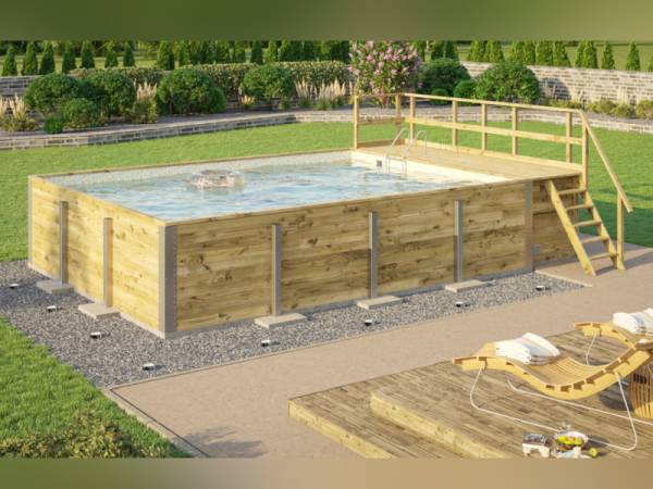 Weka Pool 595 Gr. 2 Folie sand/mosaic inkl. Sandfilteranlage und Technikraum