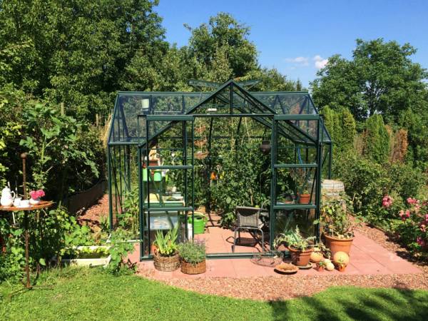 Vitavia Gewächshaus Sirius Orangerie ESG 3 mm dunkelgrün Vitavia Gewächshaus Sirius Orangerie ESG 3 mm dunkelgrün