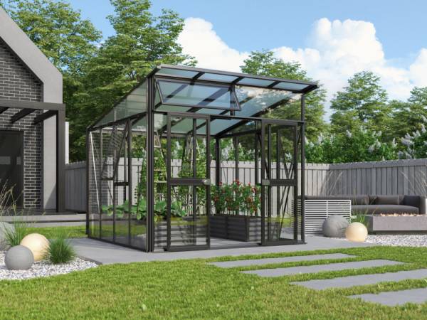 Vitavia Gewächshaus Aphrodite 7800 3mm ESG / HKP 10mm, Schwarz