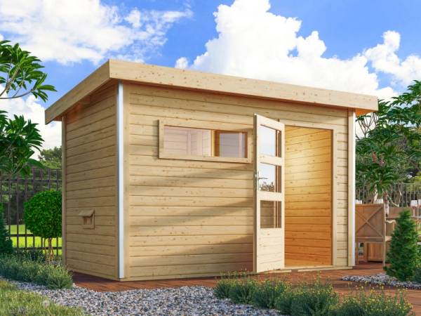 Karibu Aktionssaunahaus Erik 1 38 mm mit 9 kW BIO-Ofen ext. Strg. naturbelassen Karibu Aktionssaunahaus Erik 1 38 mm mit 9 kW BIO-Ofen ext. Strg. naturbelassen