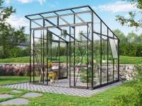 Vitavia Gewächshaus Playa 7600 Schwarz, ESG 3mm/HKP 6mm, inkl. Stahlfundament