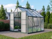 Vitavia Gewächshaus Meridian 2, 6700 HKP 6 mm, smaragd, mit Doppelschiebetür