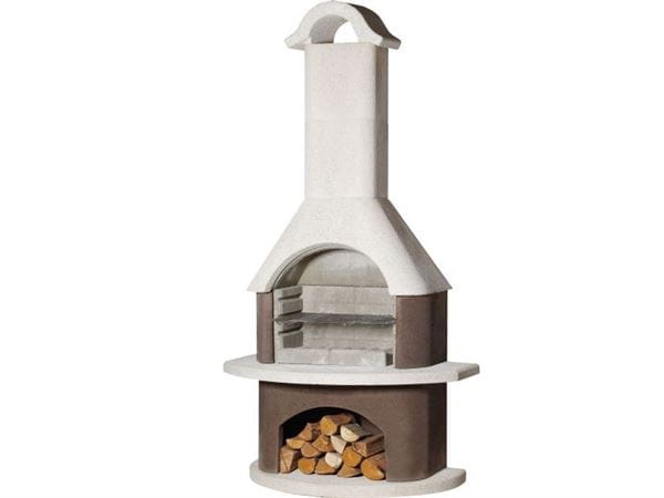 Buschbeck Gartengrillkamin Athen weiss / braun Buschbeck Gartengrillkamin Athen weiss / braun