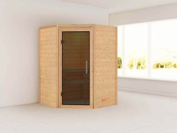 Alicja - Karibu Sauna Plug & Play ohne Ofen - ohne Dachkranz - Moderne Saunatür Alicja - Karibu Sauna Plug & Play ohne Ofen - ohne Dachkranz - Moderne Saunatür