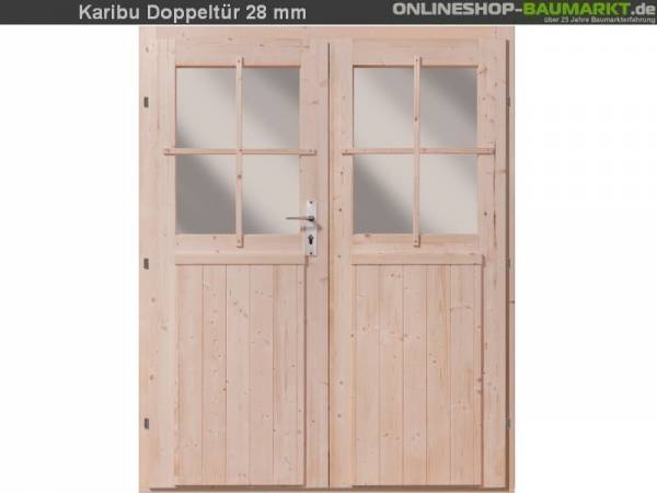 Karibu Doppelflügeltür für 28 mm natur Karibu Doppelflügeltür für 28 mm natur