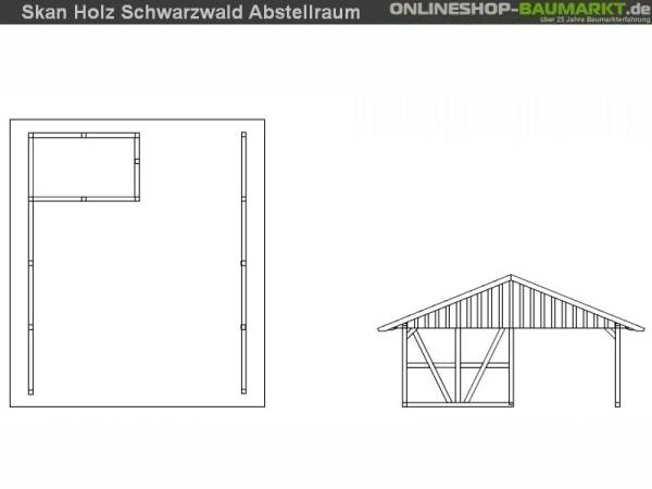 Skan Holz Carport Schwarzwald 684 x 772 cm mit Abstellraum