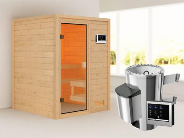 Karibu Woodfeeling Sauna Sandra mit 3,6 kW Ofen ext. Strg Karibu Woodfeeling Sauna Sandra mit 3,6 kW Ofen ext. Strg