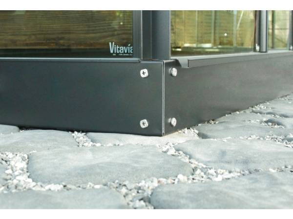 Vitavia Stahl-Fundament 6200, 12,5 cm für Gewächshäuser Schwarz