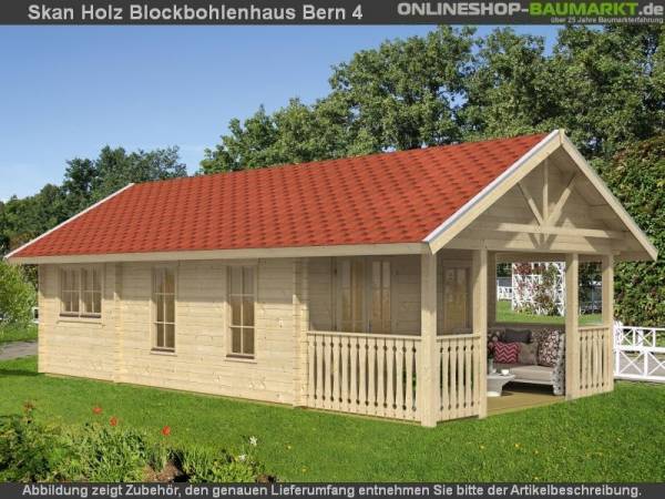 Skan Holz Blockbohlenhaus Bern 4 45plus, 660 x 420 cm Skan Holz Blockbohlenhaus Bern 4 45plus, 660 x 420 cm