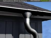 Metall-Dachrinne dunkelgrau Satteldach 700 cm