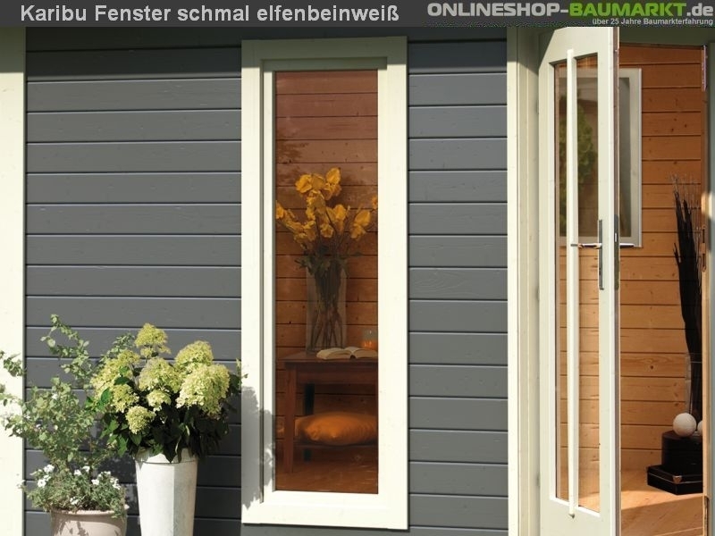 Karibu Fenster länglich groß für 28 mm elfenbeinweiß Dreh