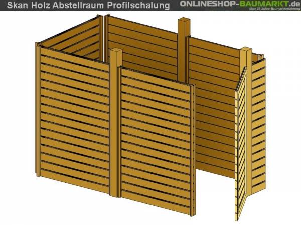 Skan Holz Abstellraum C1 für Carport 314 x 164 cm Profilschalung Skan Holz Abstellraum C1 für Carport 314 x 164 cm Profilschalung