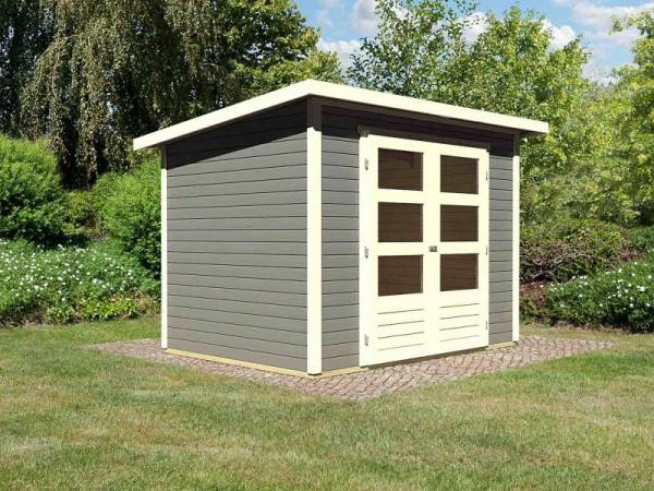 Karibu Woodfeeling Gartenhaus Stockach 3 in terragrau Karibu Woodfeeling Gartenhaus Stockach 3 in terragrau