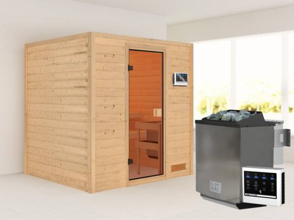Karibu Sauna Adelina 4,5 kW BIO-Ofen ext. Strg