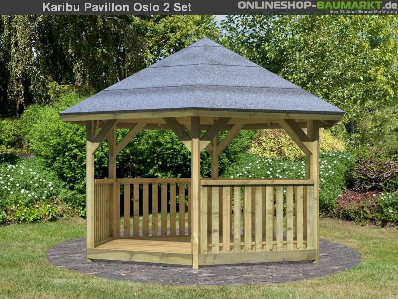 Karibu 6Eck Pavillon Classic Oslo 2 kdi kompakter 6Eck Pavillon