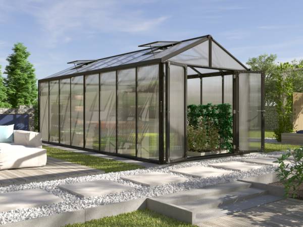 Vitavia Gewächshaus Zeus Comfort 15700 HKP 16mm, schwarz pulverbeschichtet