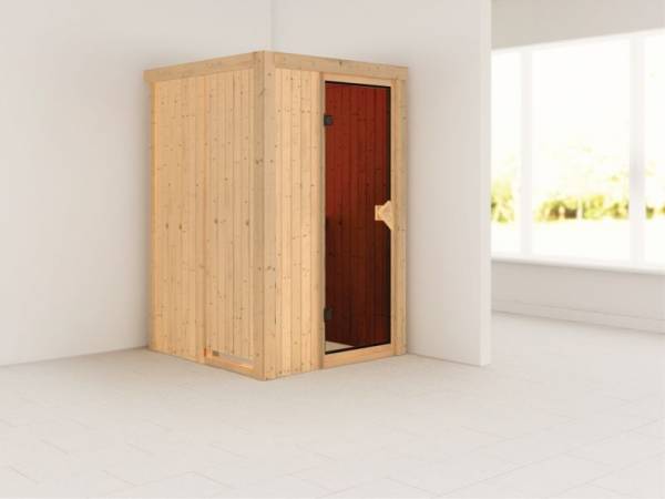 Lenja - Karibu Sauna Plug & Play ohne Ofen - ohne Dachkranz - Moderne Tür Lenja - Karibu Sauna Plug & Play ohne Ofen - ohne Dachkranz - Moderne Tür