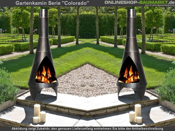 Buschbeck Gartenkamin Colorado 125 cm schwarz Buschbeck Gartenkamin Colorado 125 cm schwarz