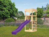 Akubi Ritterburg Löwenherz + Rutsche violett + Kletterwand
