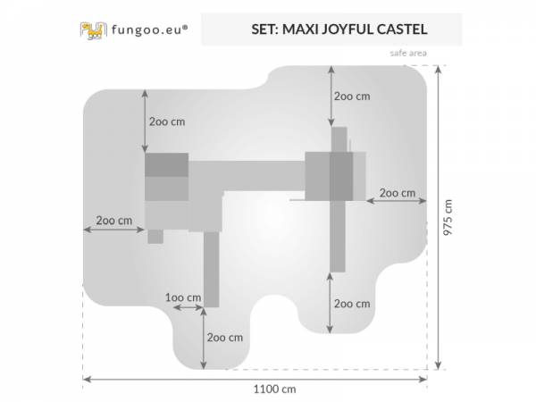 FUNGOO MAXI SET JOYFUL CASTEL (My_SPACE_XL FORTRESS Toybox Rainbow) / NADELHOLZ teak impr.