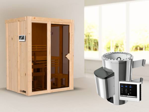 Karibu Sauna Irava 1 - inkl. 3,6 kW Ofen ext. Steuerung
