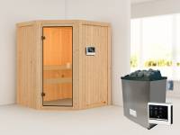 Karibu Sauna Faurin- klassische Saunatür- 4,5 kW Ofen ext. Strg