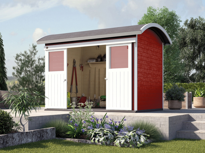 Weka Gartenhaus 228 schwedenrot 21 mm schönes RunddachGartenhaus mit