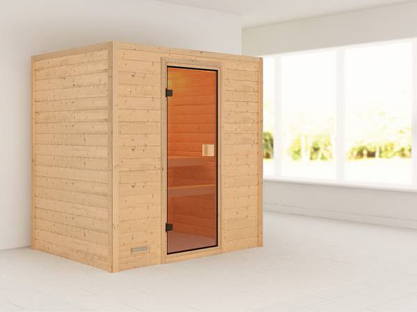 Karibu Woodfeeling Massivholzsauna Sonja 38 mm Karibu Woodfeeling Massivholzsauna Sonja 38 mm