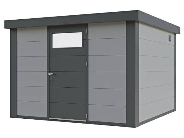 Wolff Finnhaus Metall-Gerätehaus Eleganto 2424 Lichtgrau inkl. Dachrinne und Fallrohr Wolff Finnhaus Metall-Gerätehaus Eleganto 2424 Lichtgrau inkl. Dachrinne und Fallrohr