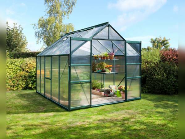 Vitavia Gewächshaus Meridian 2, 8300 HKP 6 mm, smaragd,  mit Doppelschiebetür