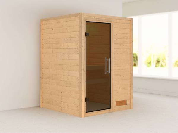 Nadja - Karibu Sauna Plug & Play ohne Ofen - ohne Dachkranz - Moderne Saunatür Nadja - Karibu Sauna Plug & Play ohne Ofen - ohne Dachkranz - Moderne Saunatür