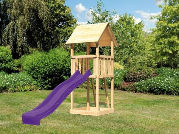 Akubi Spielturm Lotti Set mit Wellenrutsche in violett Akubi Spielturm Lotti Set mit Wellenrutsche in violett
