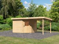 Karibu Woodfeeling Gartenhaus Neuruppin 3 natur mit Schleppdach 2,40 Meter