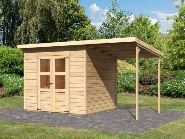 Karibu Gerätehaus Merseburg 5 SET mit Anbaudach Karibu Gerätehaus Merseburg 5 SET mit Anbaudach