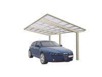 Ximax Aluminium Carport Portoforte Typ 110 Sonderlänge + Sonderbreite XL Edelstahl-Look