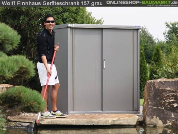 Wolff Finnhaus Geräteschrank 157 rauchgrau Metall-Geräteschrank Wolff Finnhaus Geräteschrank 157 rauchgrau Metall-Geräteschrank